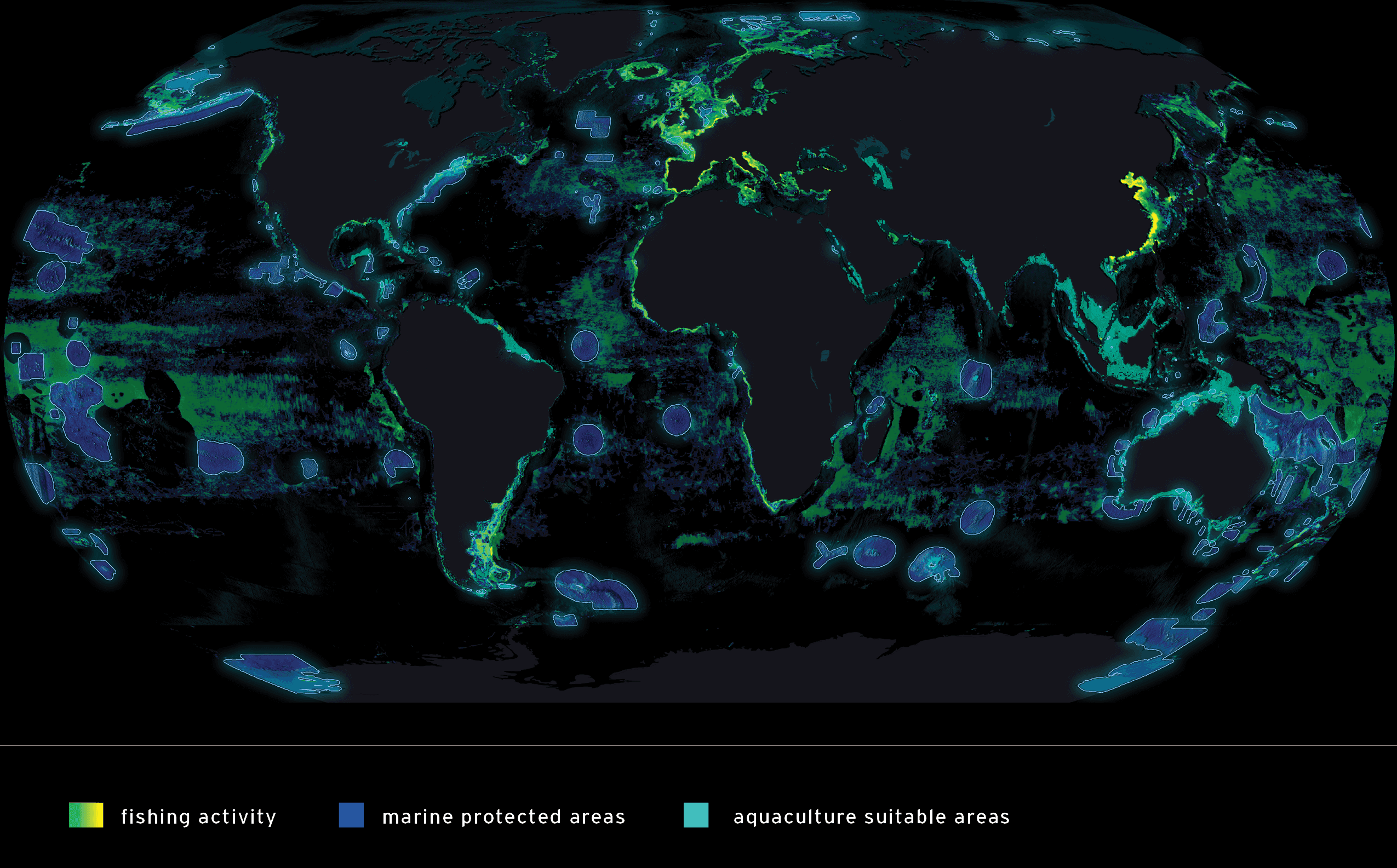 Fishing and Aquaculture Overview Map with key