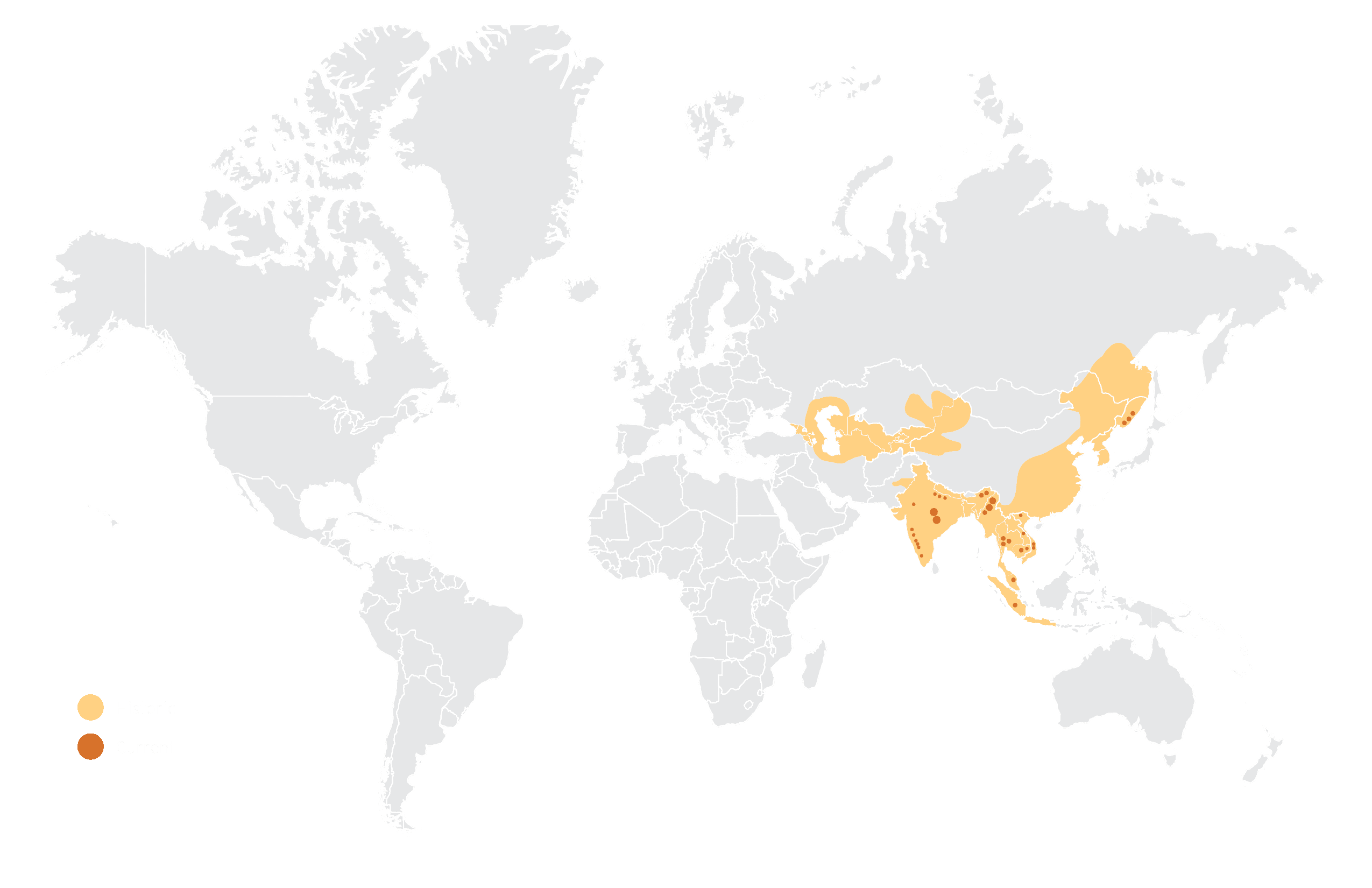 WYCD - endangered species - Tigers Historic Range Map