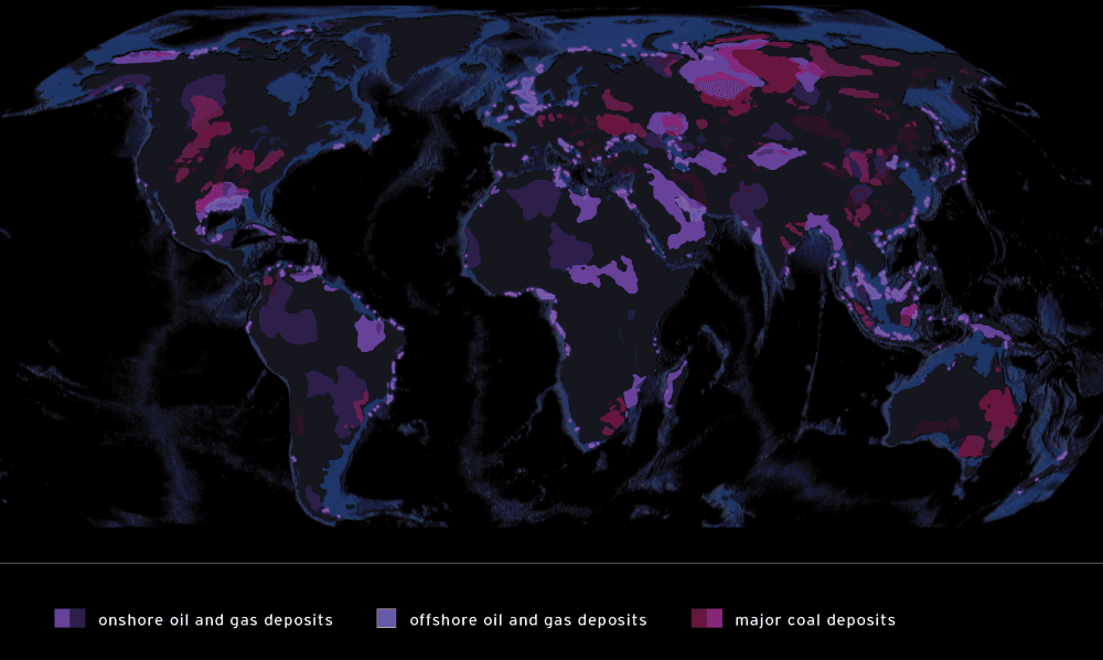 Fossil Fuel Resource Map with key paragraph block