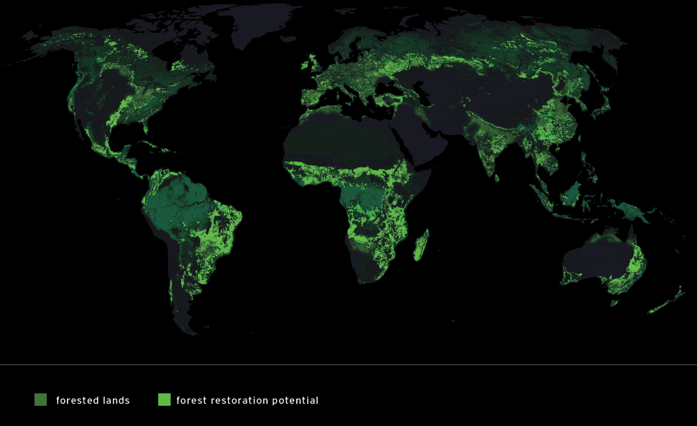 Forest Restoration Potential Map with Key