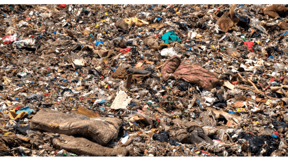landfill waste close up