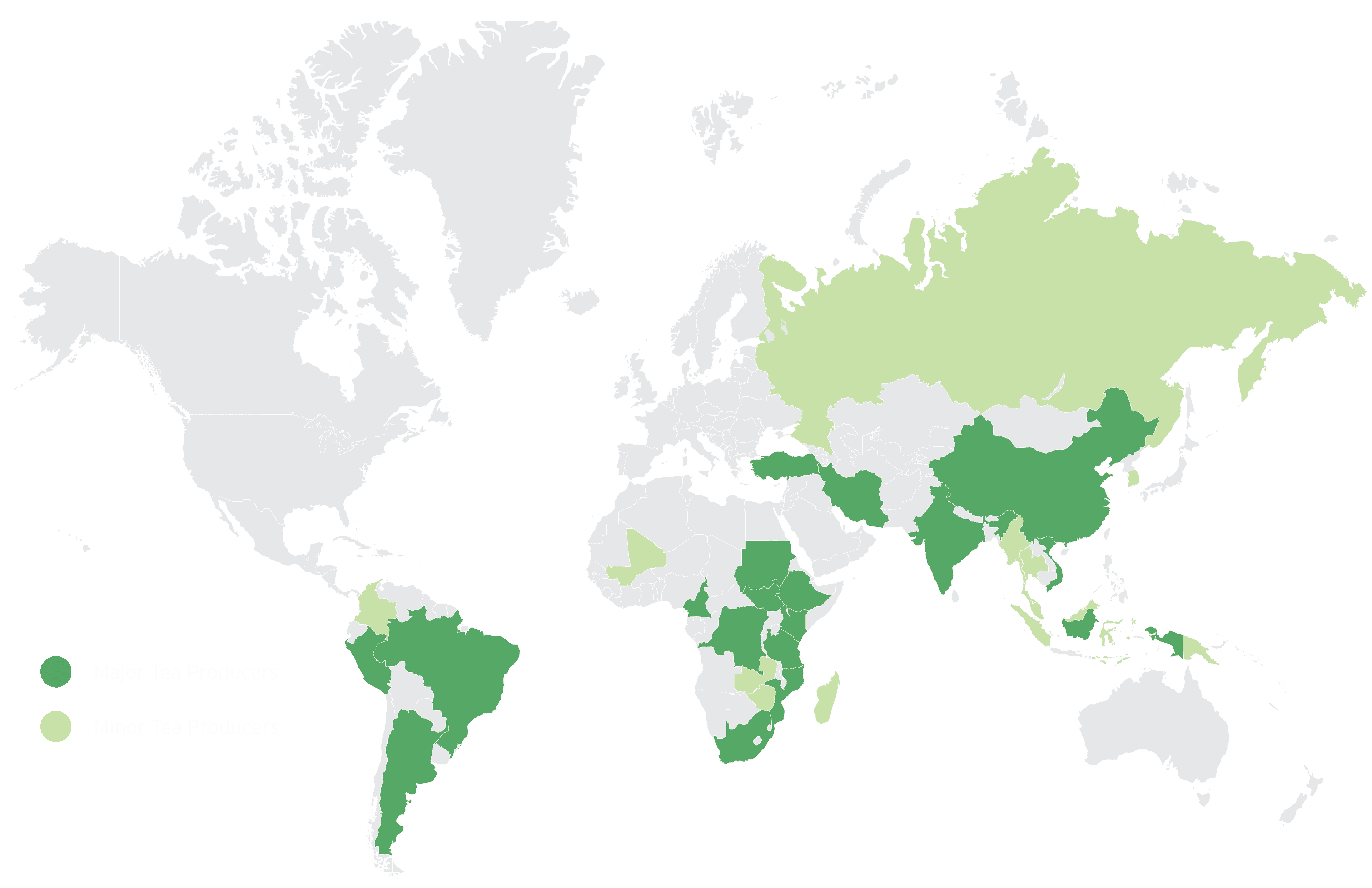 TEA global production map