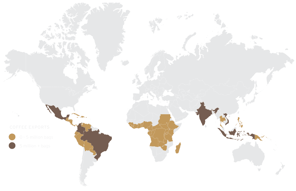 COFFEE exports map