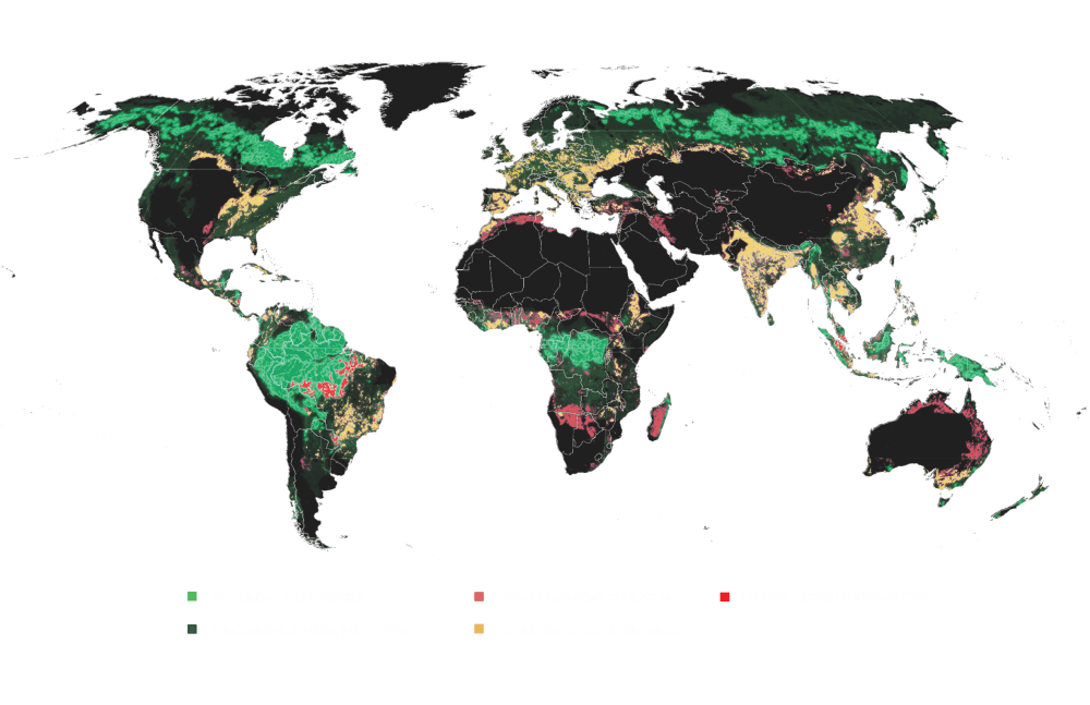 Greenprint Conservation Restoration Forest Conversion Map w Key